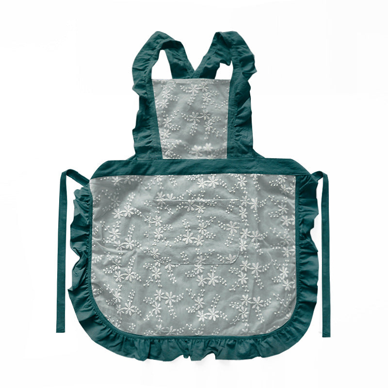 Kitchen Household Minimalist Cotton Linen Lace X Strap Apron PearlNestDecor.com