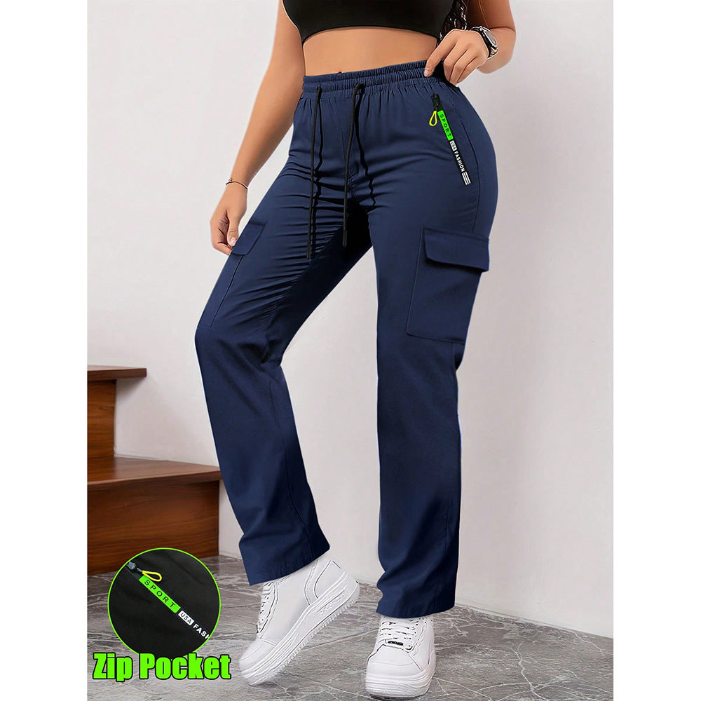Women's Casual Retro Large Pocket Casual Pants LadyShow.Store