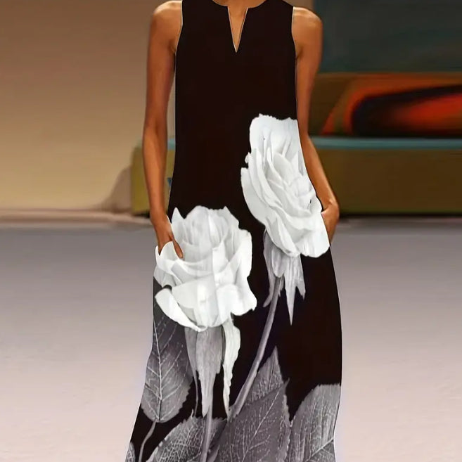 Floral Print Long Dress For Women NorixaFashion.com