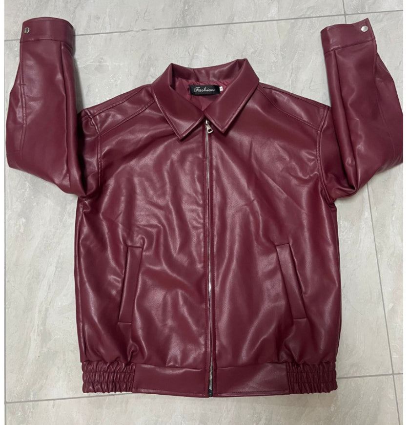Leather Coat Women's Locomotive Style Top CJD