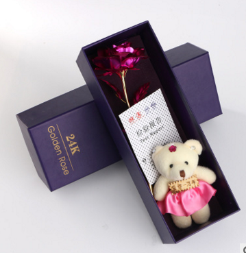 24K Gold Foil Purple Rose - Mother's Day Gift LadyShow.Store
