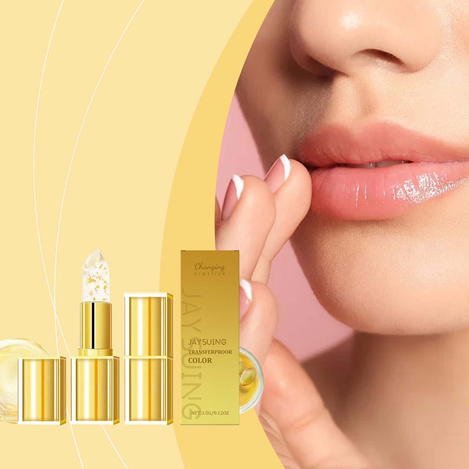 Gold Leaf Color-Changing Moisturizing Lipstick Tri Light Beauty