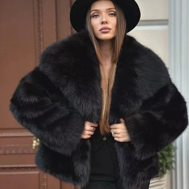 Women's Fluffy Casual Fox Fur Jacket Women's Clothing Best YouTube Store