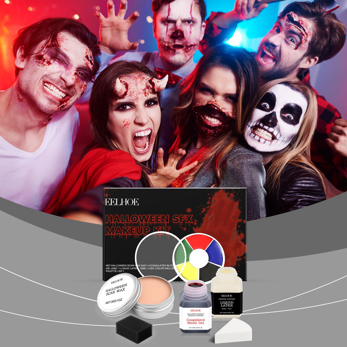 Halloween Special Effects Makeup Set 1 Set 1box Tri Light Beauty