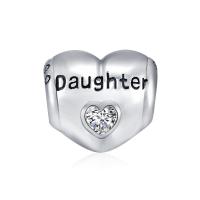 925 Sterling Silver Heart Zircon Bracelet Necklace Charm for Mother LadyShow.Store
