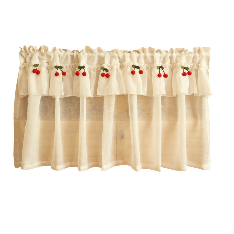 Fresh Linen Short Curtain For Kitchen Small Window PearlNestDecor.com