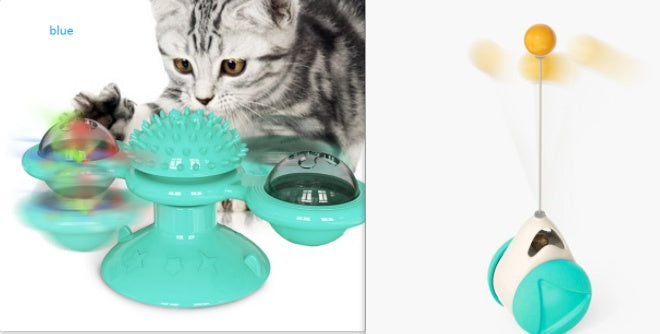 Cat Rotating Windmill Multi-Function Toys Itch Scratching Device Teeth Shining Toy Pets Fashion