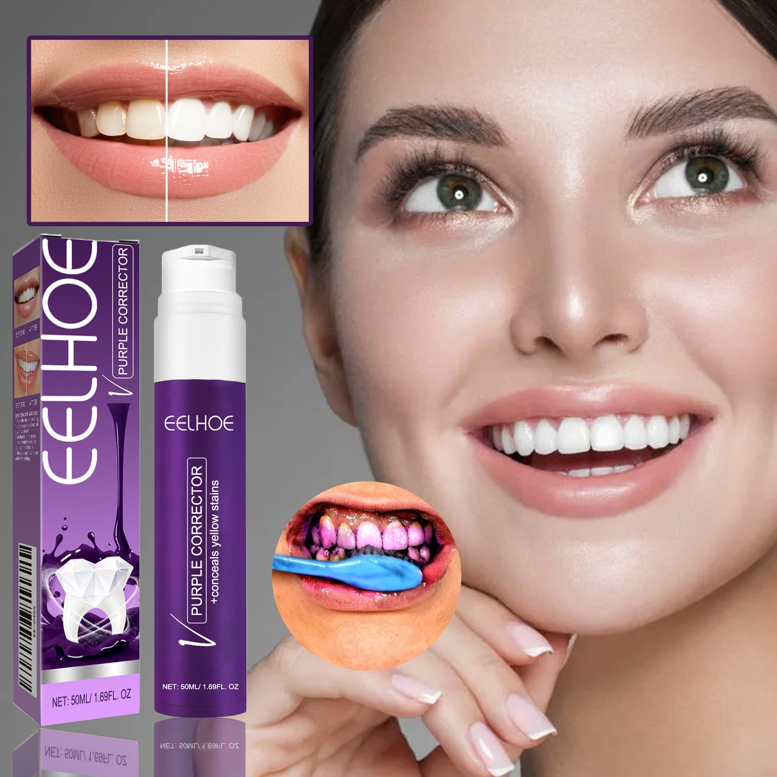V34 Purple Tooth-Beautifying Toothpaste 50ml Tri Light Beauty