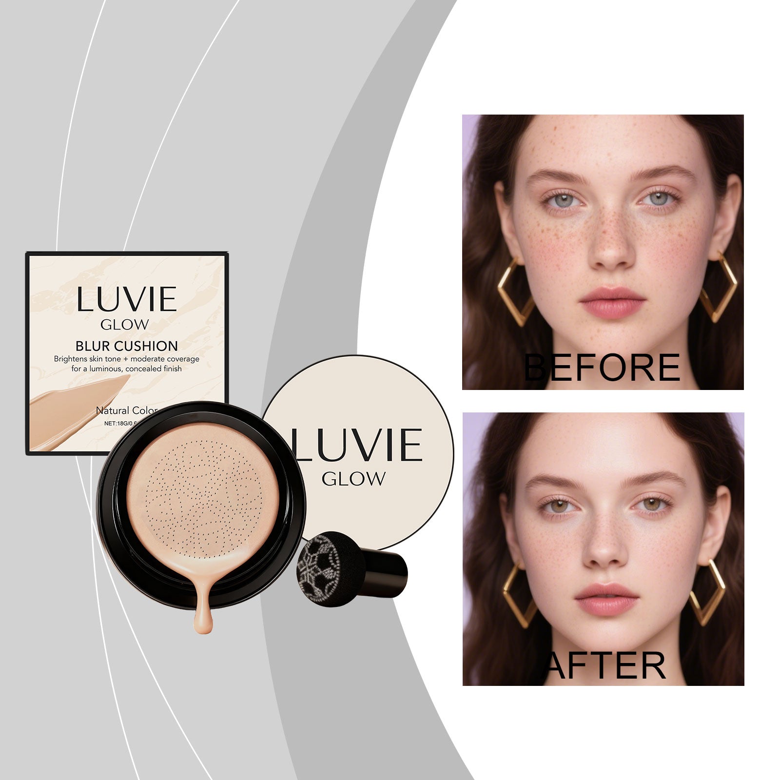 Radiant Flawless Cushion Foundation Natural Shade Tri Light Beauty