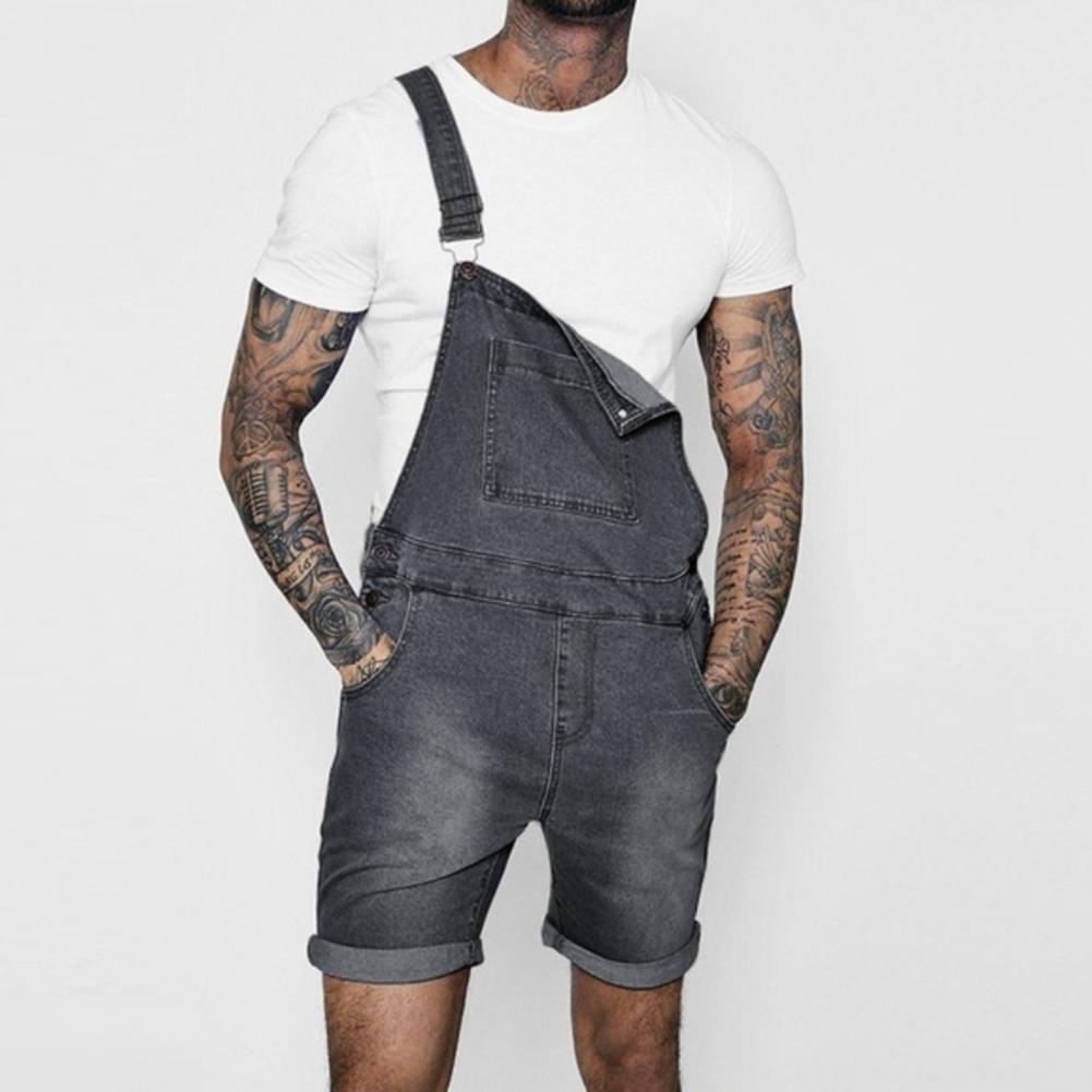 Pink Denim Overall Shorts for Men - Plus Size Summer Wear Pi-Mart