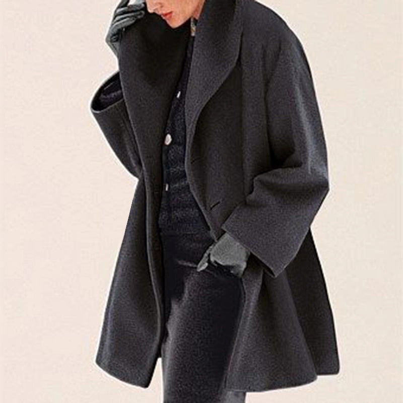 Women's Trendy Clothes Multi-color Round Neck Loose Sweater Woolen Coat Solid Casual Coat For Autumn And Winter LadyShow.Store
