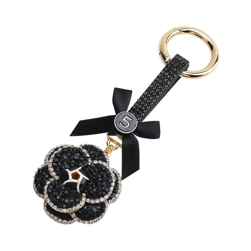 Camellia Diamond Pendant For Car Key Chain LadyShow.Store