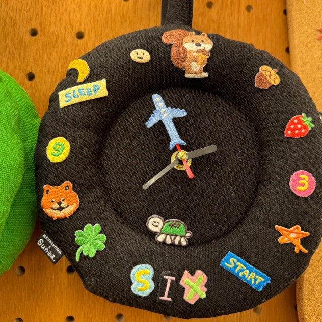 Fabric Clock Handmade Creative Cloth Heat Transfer Sticker Silent Creative Wall Clock PearlNestDecor.com
