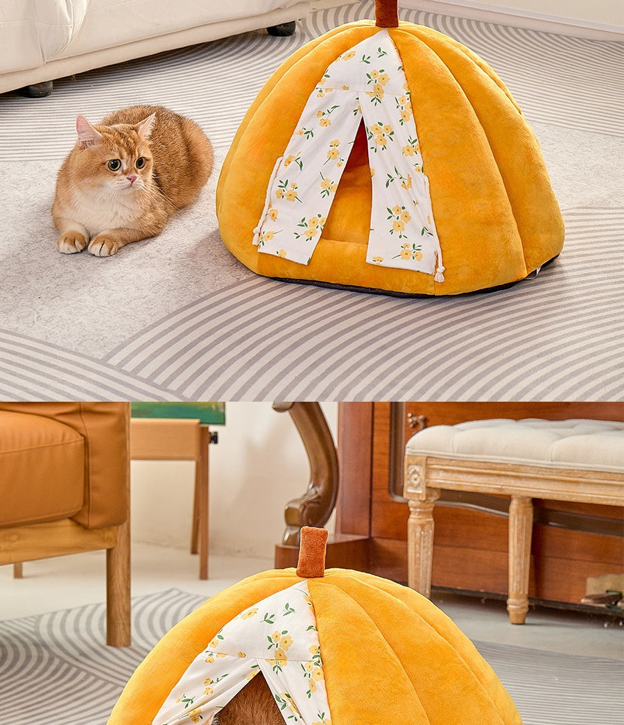 Pumpkin-shaped Cat Bed Pets Fashion
