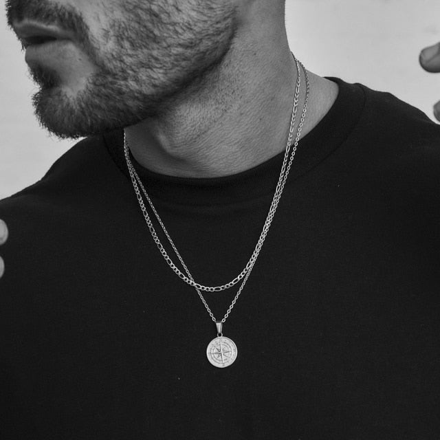 Vnox Layered Necklaces for Men Pi-Mart
