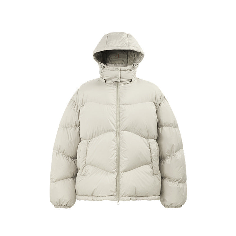 Thin And Portable Puff Down Jacket Solid Color Hooded Pi-Mart
