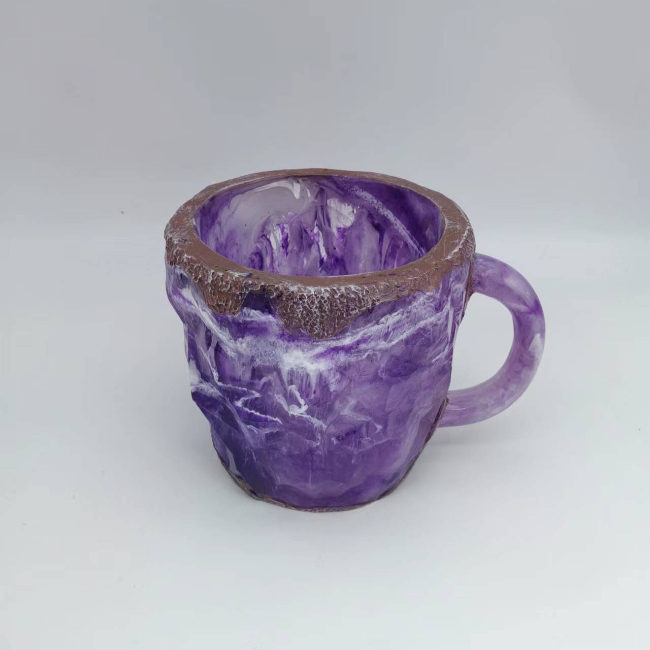 400ml Resin Mineral Crystal Coffee Mugs With Handles Elegant Fake Mineral Crystal Cup For Workplace Home Decor Christmas Gift Kitchen Gadgets PearlNestDecor.com