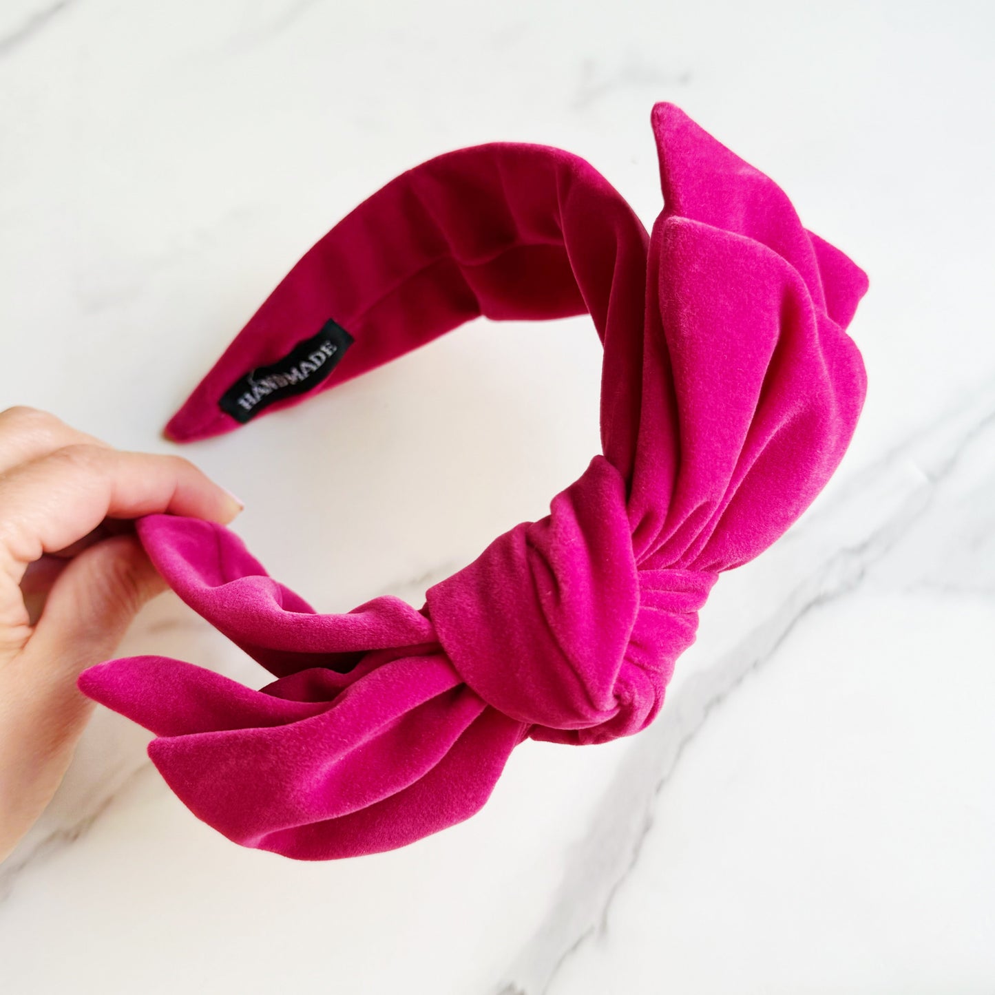 Structured Velvet Bow Headband LadyShow.Store