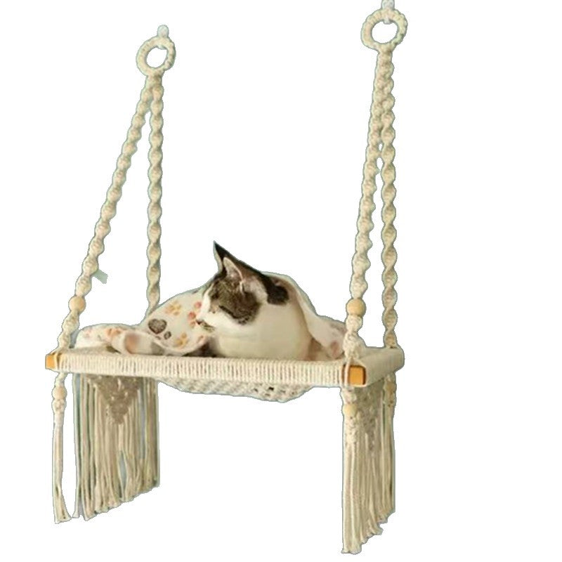 Bohemian-style Cotton Rope Hand-woven Pet Hammock Basket Pet Bed Pets Fashion