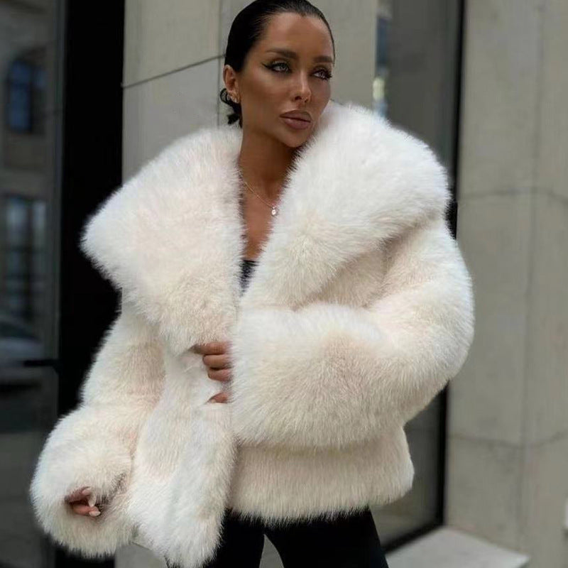 Women's Fluffy Casual Fox Fur Jacket Women's Clothing Best YouTube Store