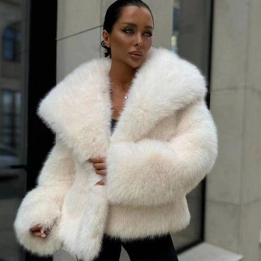 Women's Fluffy Casual Fox Fur Jacket Women's Clothing Best YouTube Store