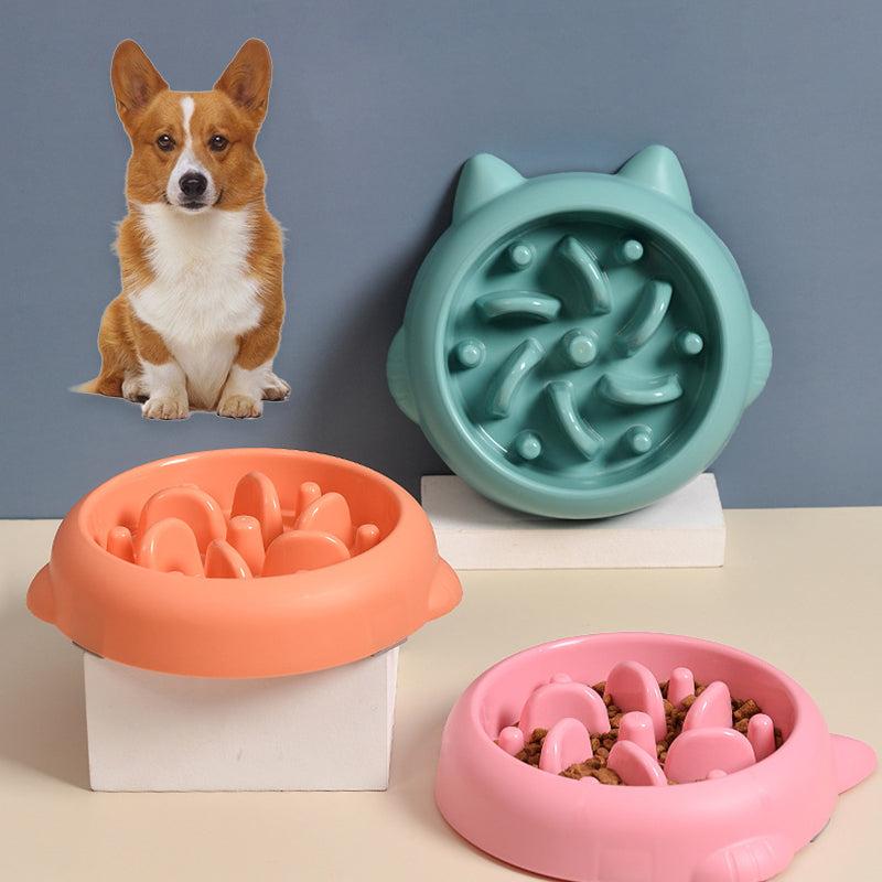 Pet Dog Cat Slow Feeder Bowls Anti Choking Slow Feeder Dish Bowl Home Dog Eating Plate Anti Gulping Bowl Supplies Pets Fashion