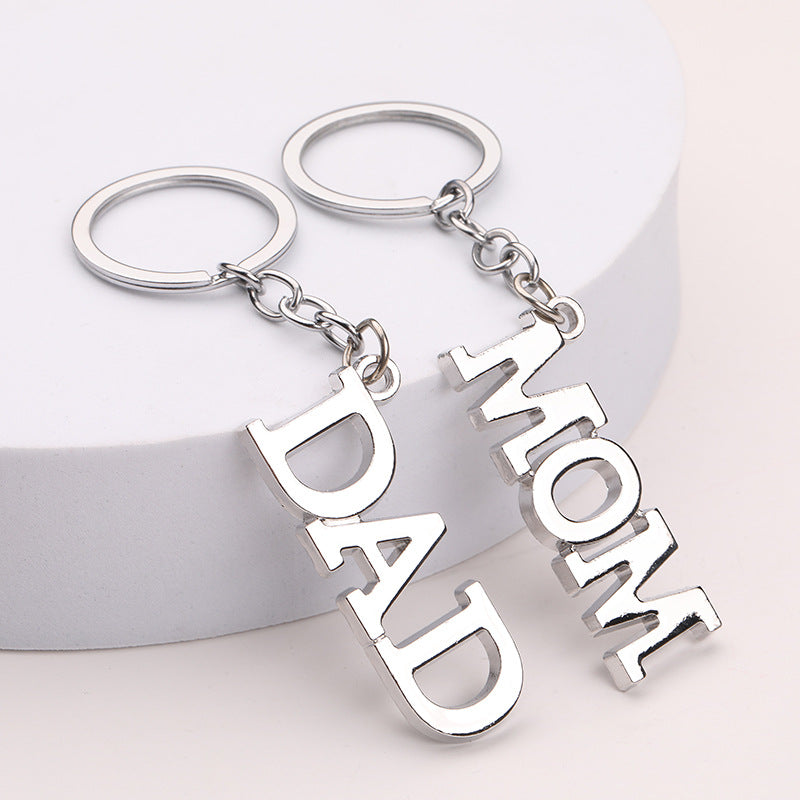 Creative Father Mother's Day Gift Zinc Alloy Letter Keychain LadyShow.Store