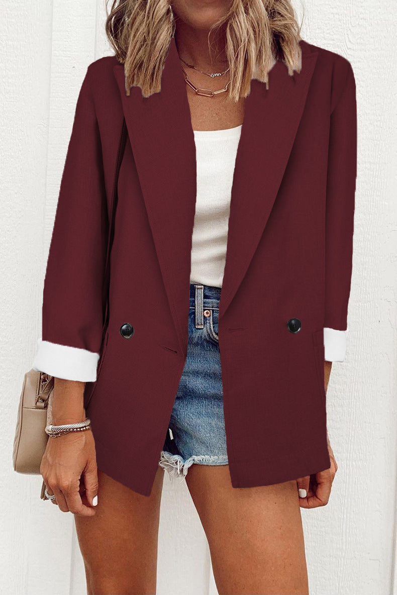 Temperament Slim Jacket Fashion Business Single Breasted Long Sleeve Casual Suit Top Clothing LadyShow.Store