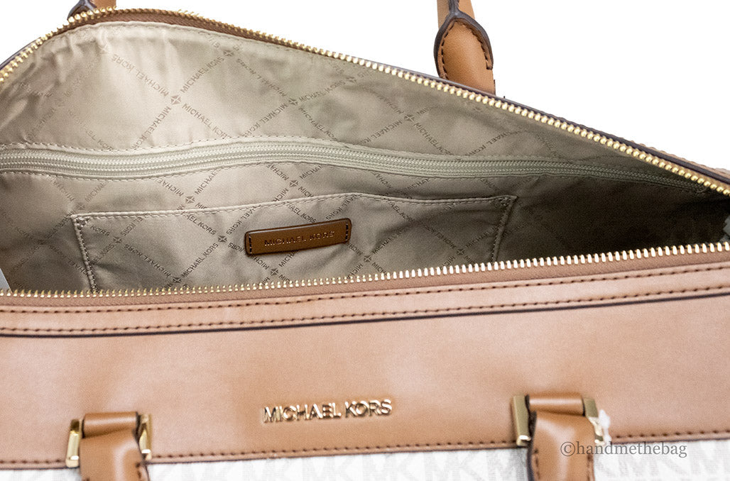 Michael Kors Travel XL Vanilla Duffle Weekender Bag LadyShow.Store