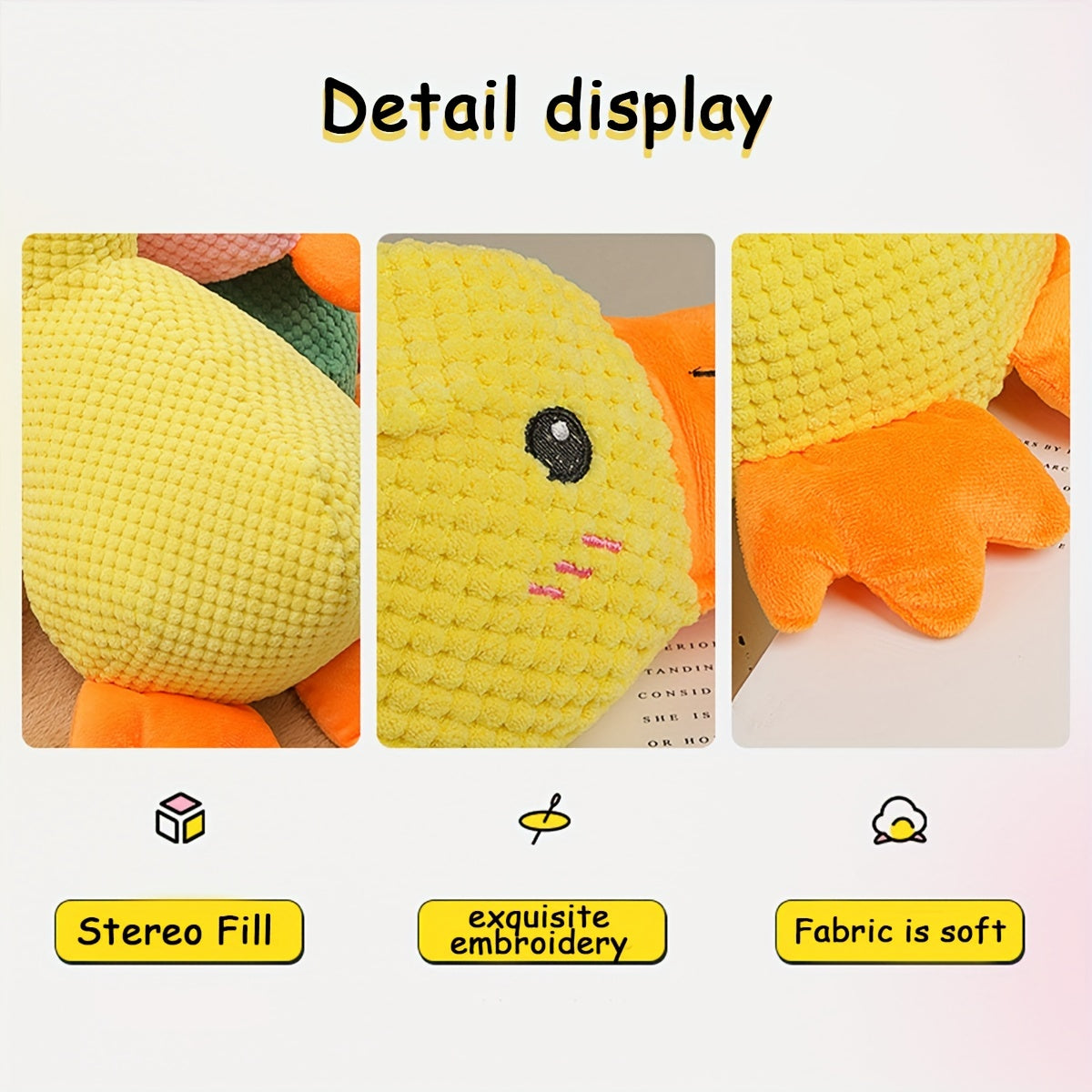 Best Pet Supplies Interactive Squeaky Dog Toy - Crinkle Duck, Yellow  Stuffing-Free Or Stuffed Body, Soft, Squeaks & Crinkles, No Mess, Perfect For Moderate Chewers, Toss And Fetch Play Pets Fashion