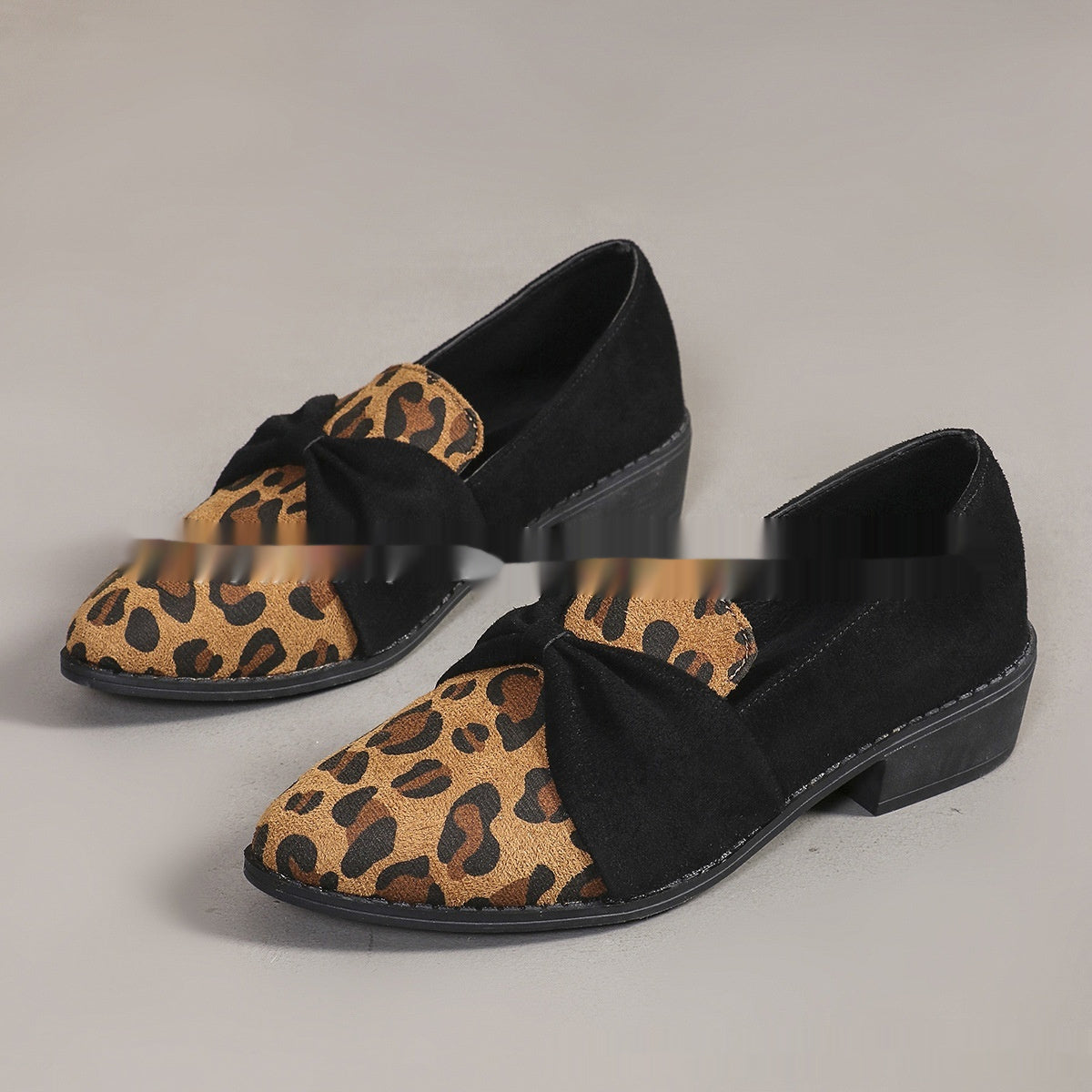 Chic Bow Leopard Print Pumps NorixaFashion.com