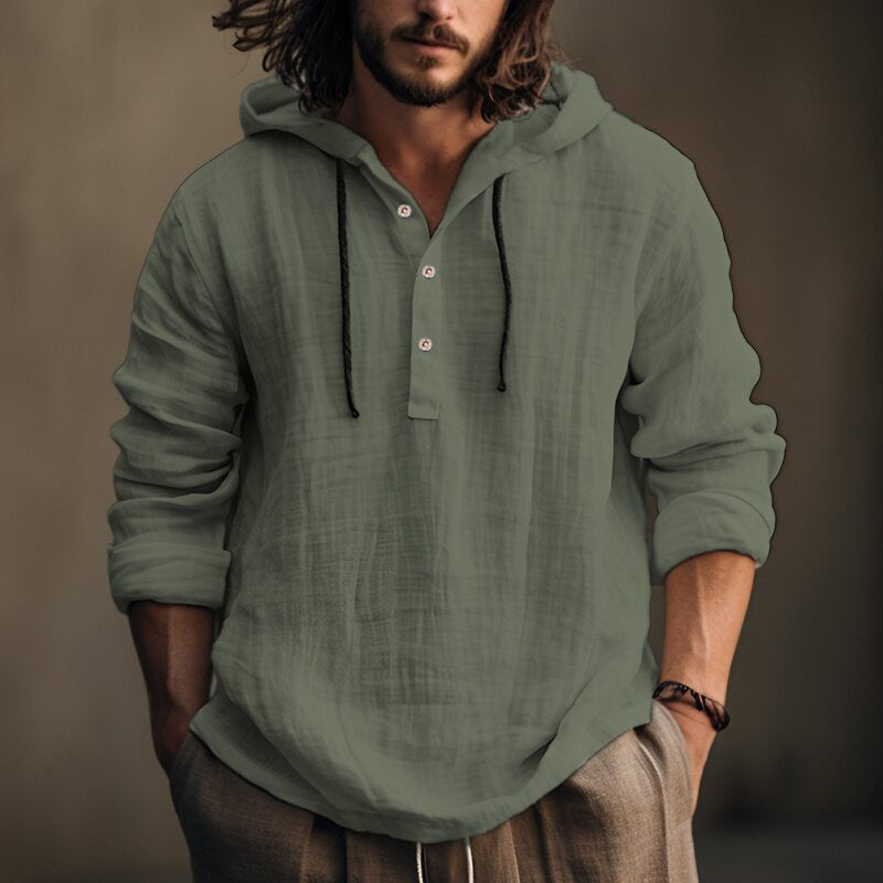 New Wish Cotton Linen Shirt Hooded Sweater Long Sleeve Hooded Casual Daily Clothing NorixaFashion.com