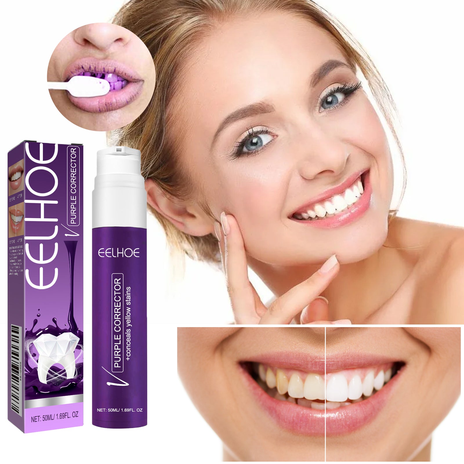 V34 Purple Tooth-Beautifying Toothpaste 50ml Tri Light Beauty