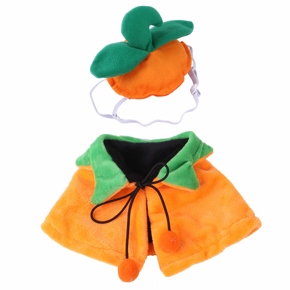 Halloween Pumpkin Double-sided Dog Cloak Cat Halloween Ornaments Pets Fashion