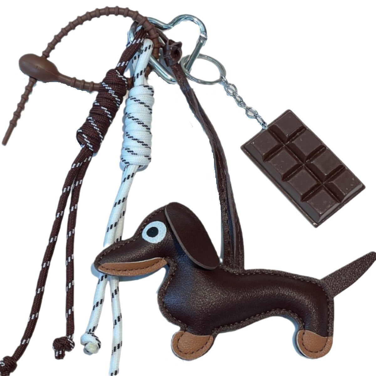 Retro Sausage Puppy Car Key Ring LadyShow.Store