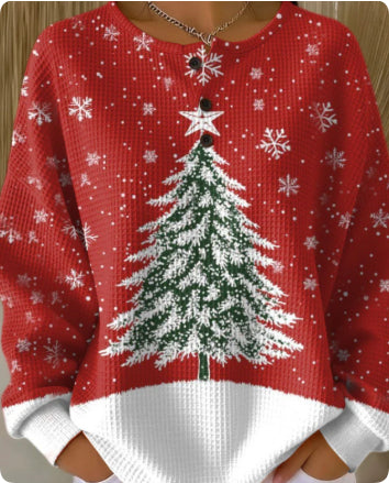 Retro 3D Digital Print Three-button Stand Collar Top