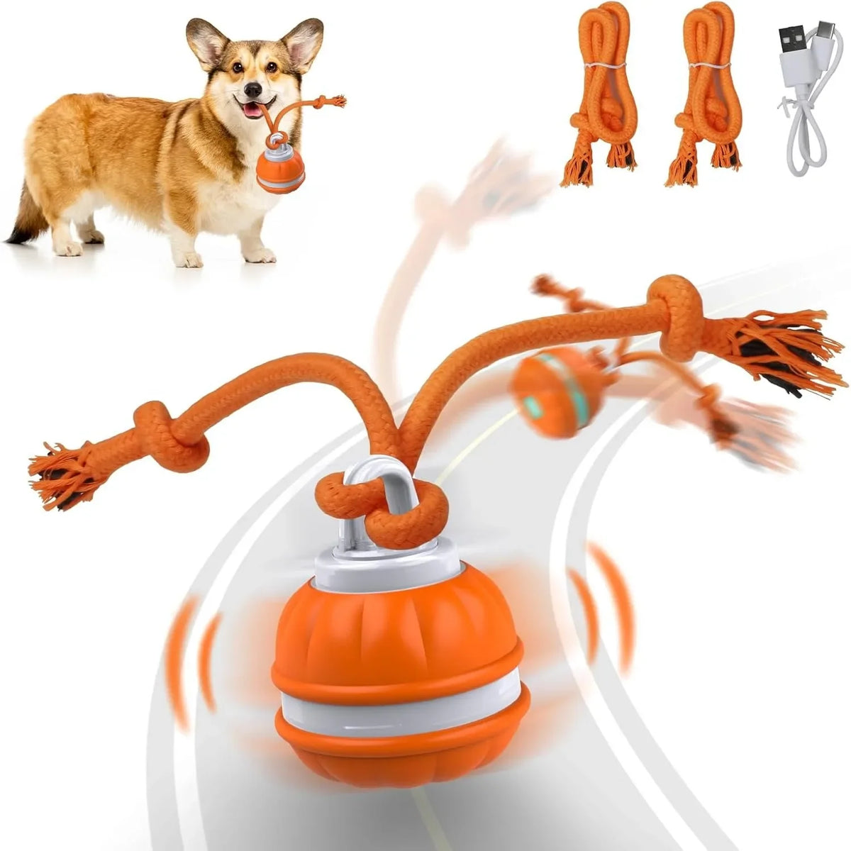 Pet Ball For Dogs Interactive Toys Motion Activate Rolling Ball For Puppy Small Dogs Automatic Moving Toy USB Rechargeable Toy Pet Products Pets Fashion