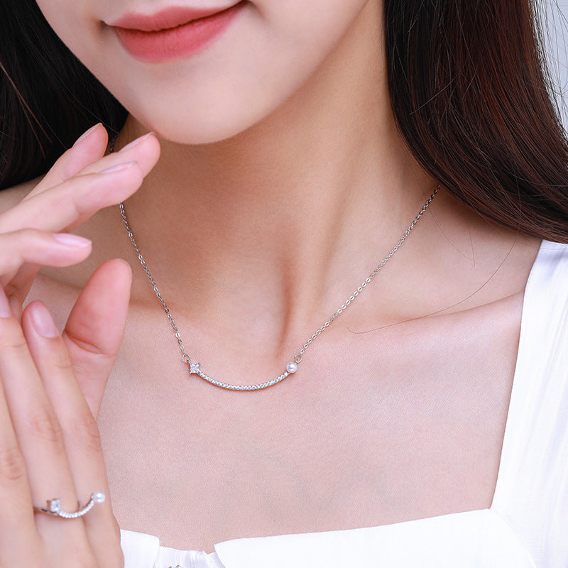 S925 Sterling Silver Pearl Double Necklace LadyShow.Store