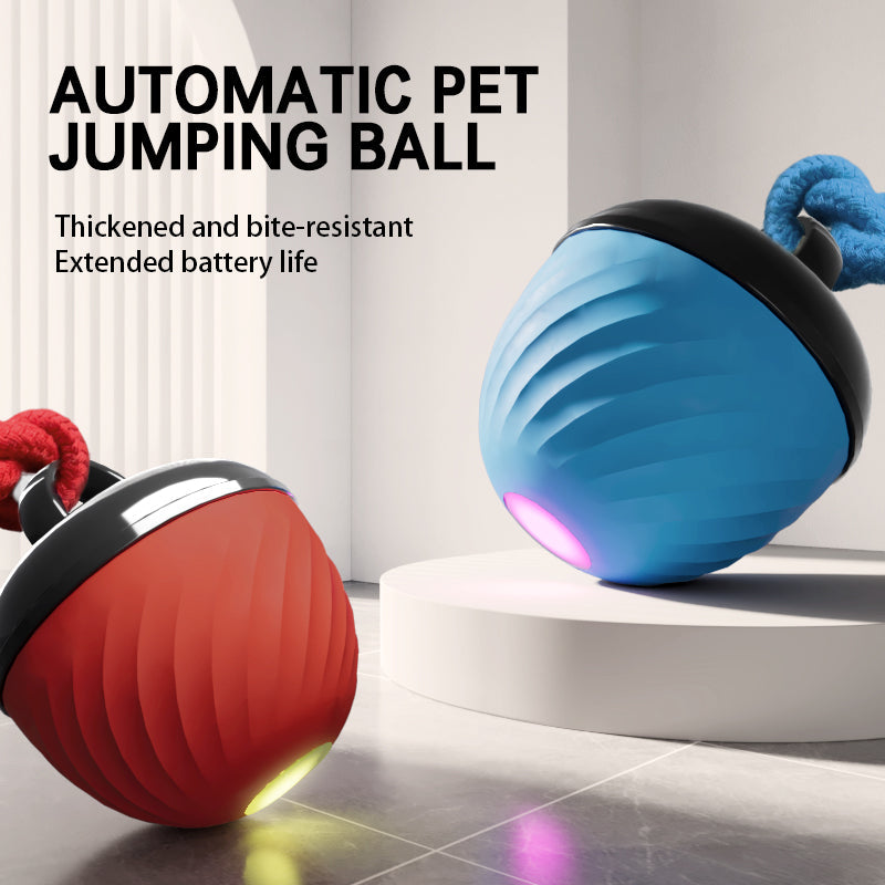 Smart Dog Cat Toy Ball Electronic Interactive Pet Toy Moving Ball Rope USB 3 Modes Automatic Moving Bouncing For Puppy Chew Products Pets Products Pets Fashion