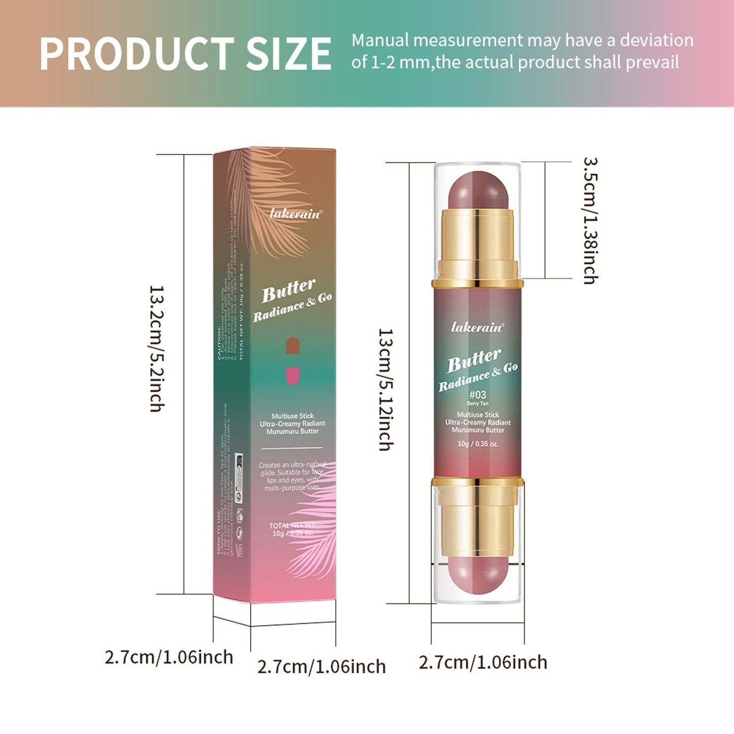 Natural Nude Makeup Double-headed Three-dimensional Face Repair Blush Stick LadyShow.Store