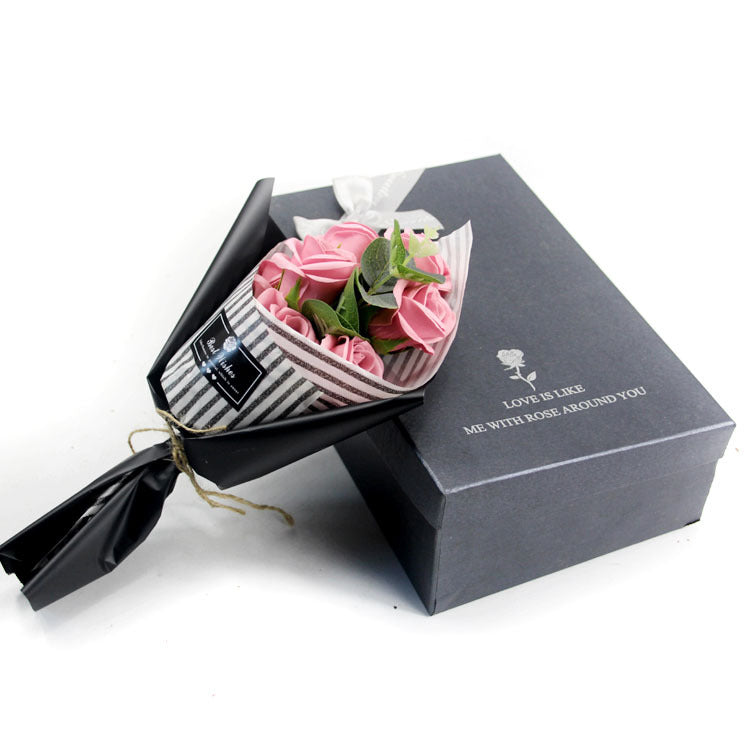 Soap Flower Bear Gift Box Birthday Gift Mother's Day 7 Carnation Valentine's Day Gift Box LadyShow.Store