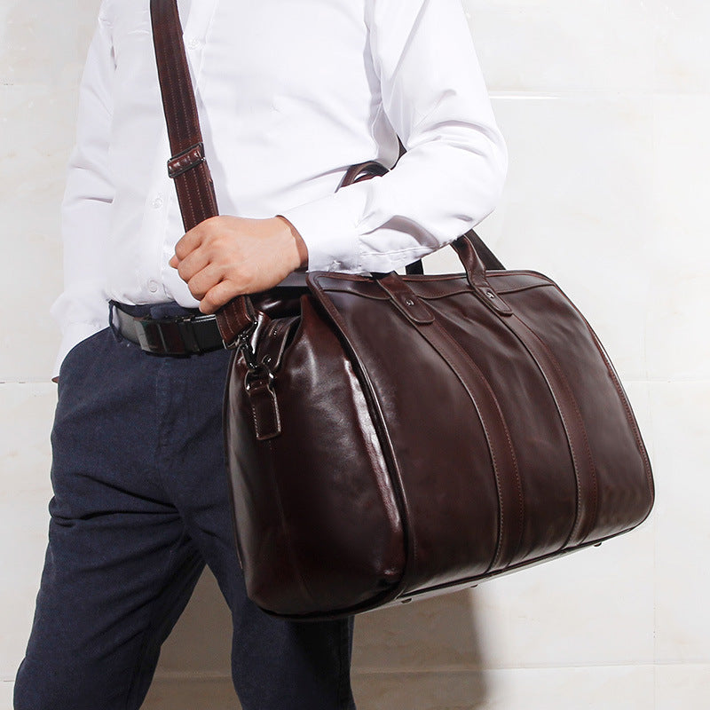 Large Capacity Genuine Leather Travel Luggage Bag Cowhide Handbag LadyShow.Store