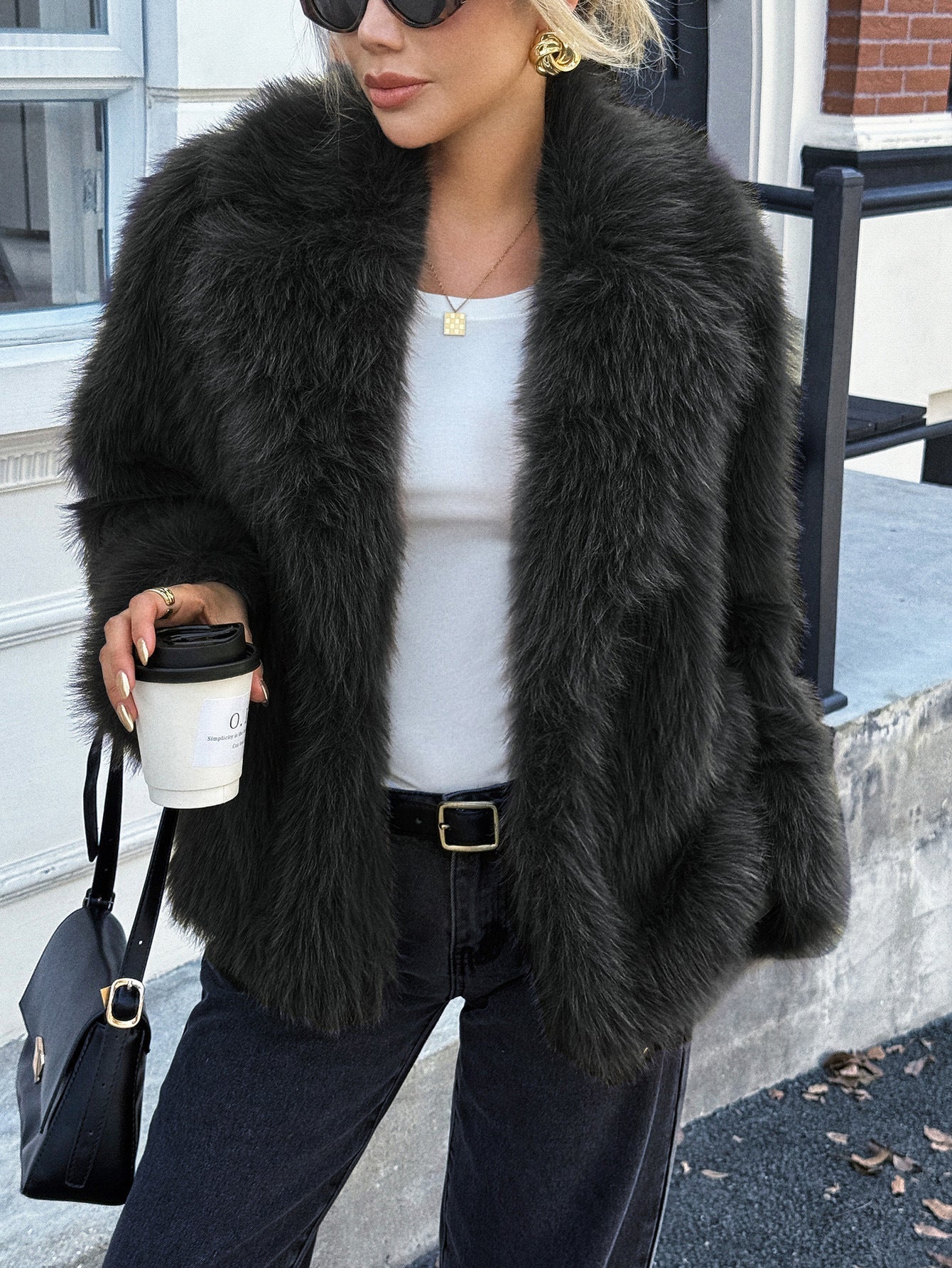 Solid Color Fluff Long Sleeve Coat Women's Clothing Best YouTube Store