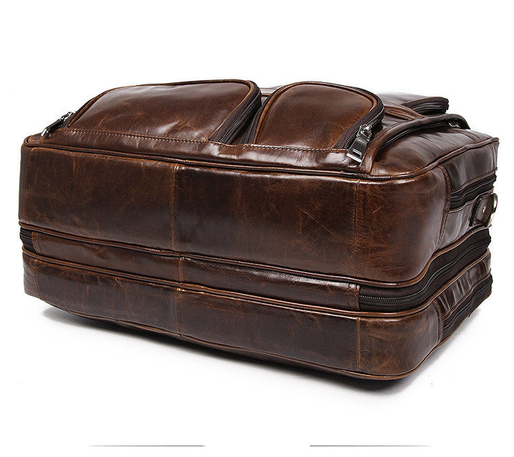 Men's Large Capacity Leather Handbag Computer Briefcase LadyShow.Store