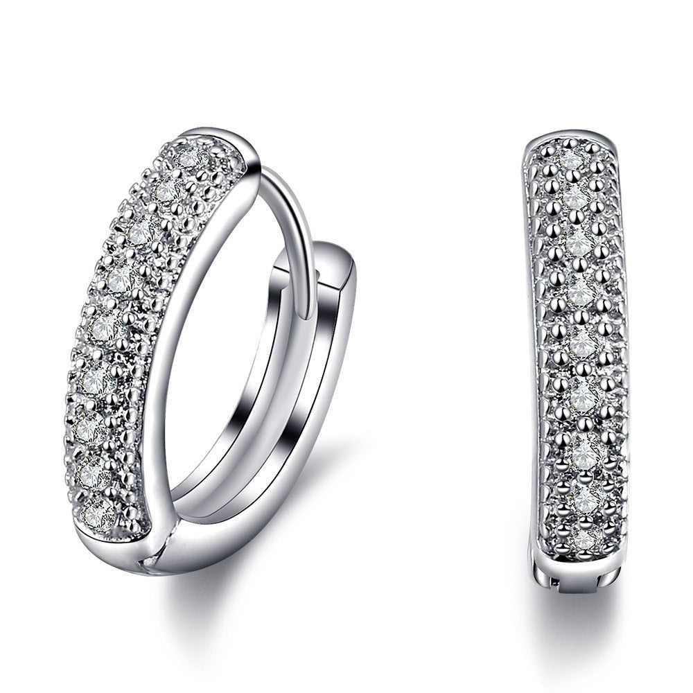 Vintage Earrings 3A Zircon White Gold Plated LadyShow.Store