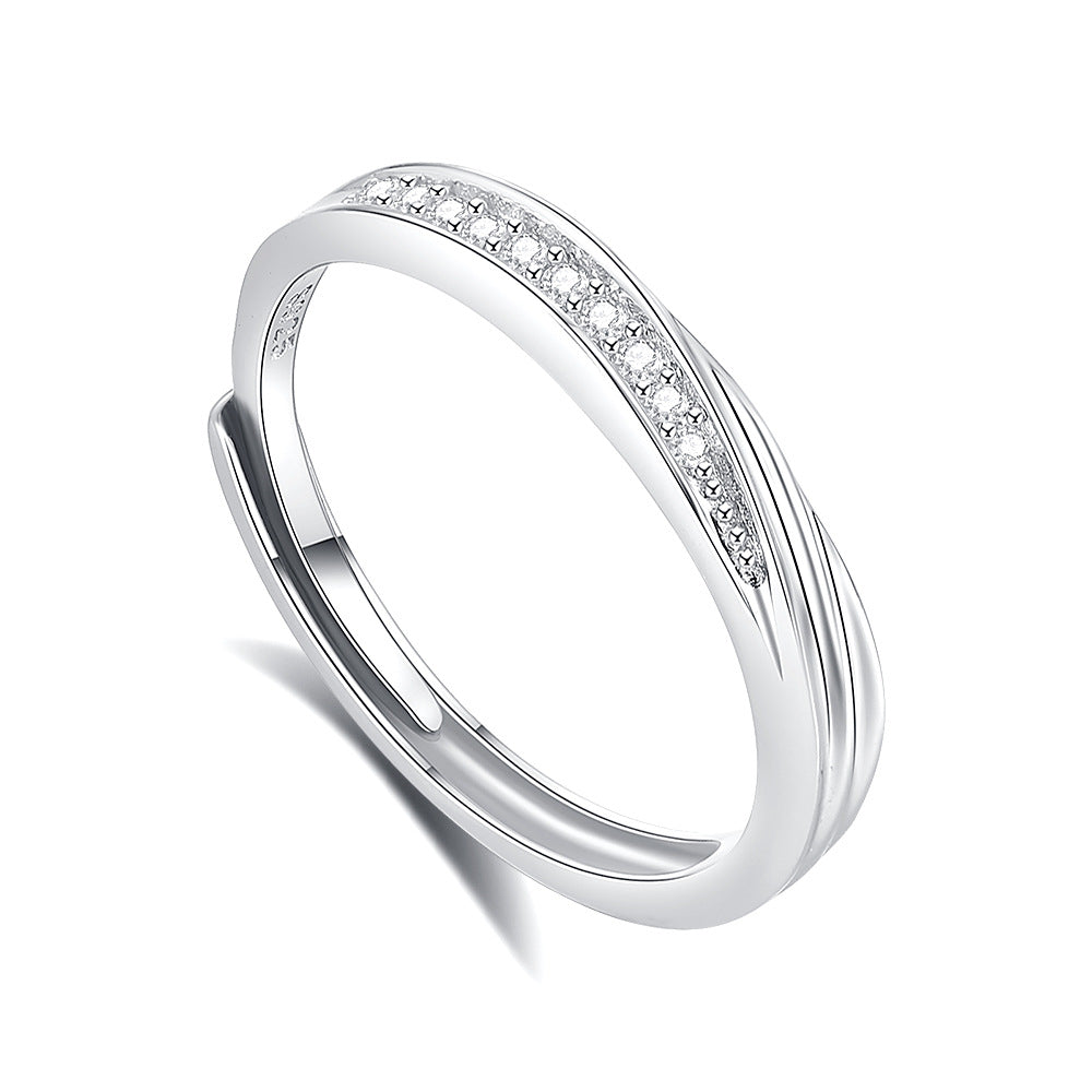 S925 Silver Adjustable Ring For Couples LadyShow.Store