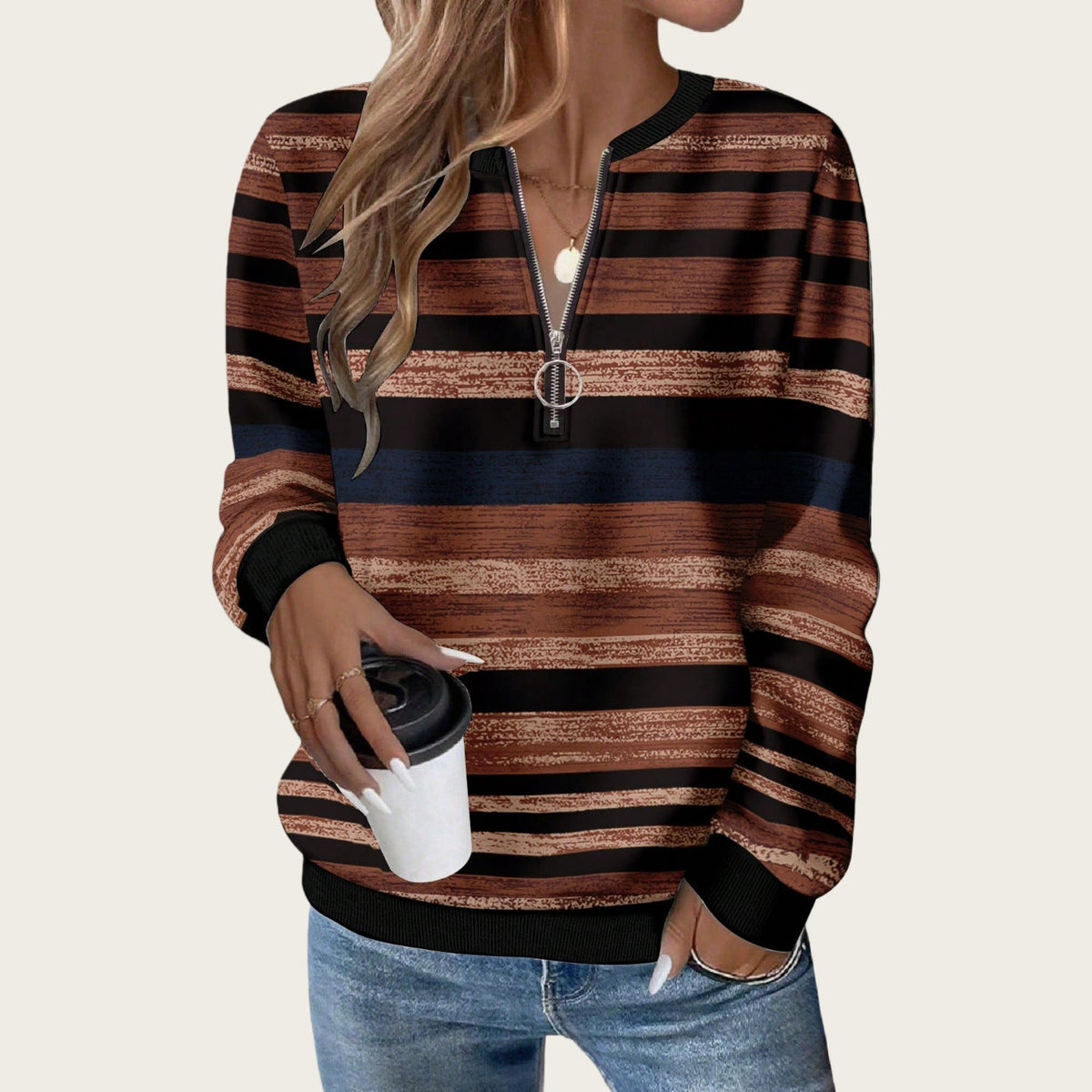 Amazon Europe And America 2026 Autumn Loose Long Sleeve Black Temperament Commuting Hoodie Tshirt Top NorixaFashion.com