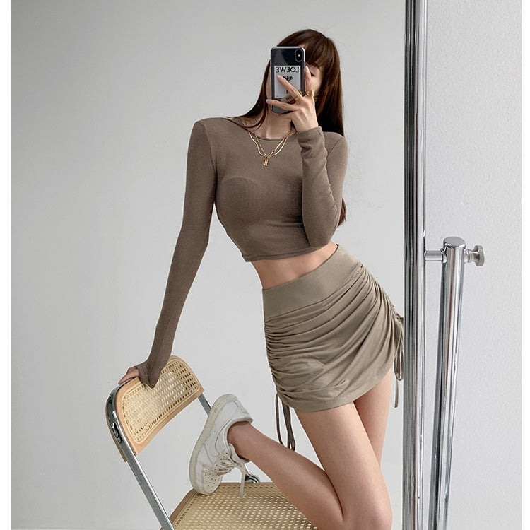 Slim High-Waist Pleated Skirt NorixaFashion.com