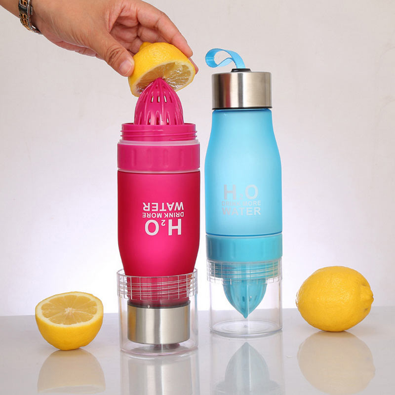 Sports Plastic Lemon Water Bottle LadyShow.Store