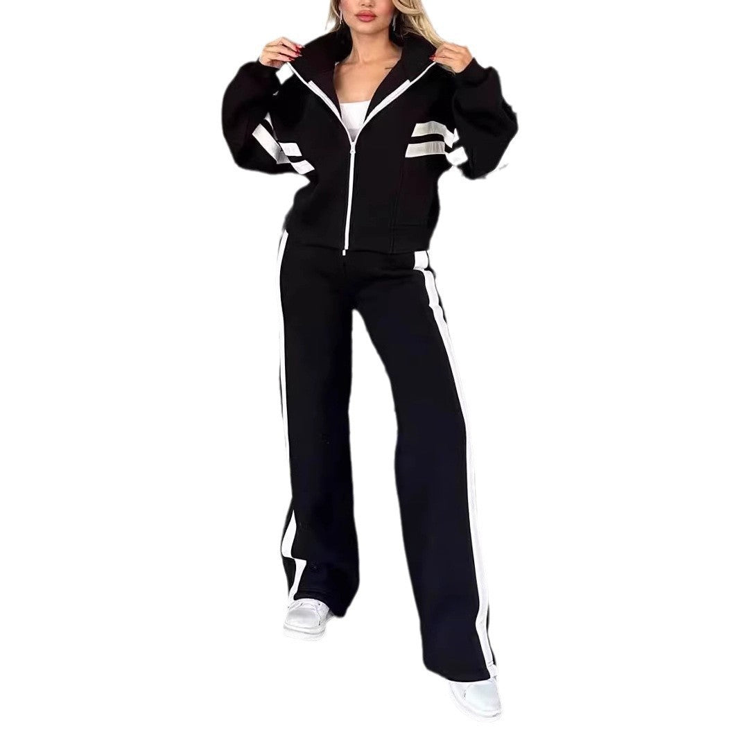 Fashion Two-piece Women's White Sports Suit Loose Sports Shirt Casual Pants Sets Sportswear Women Clothes Tracksuit Women Outfits NorixaFashion.com